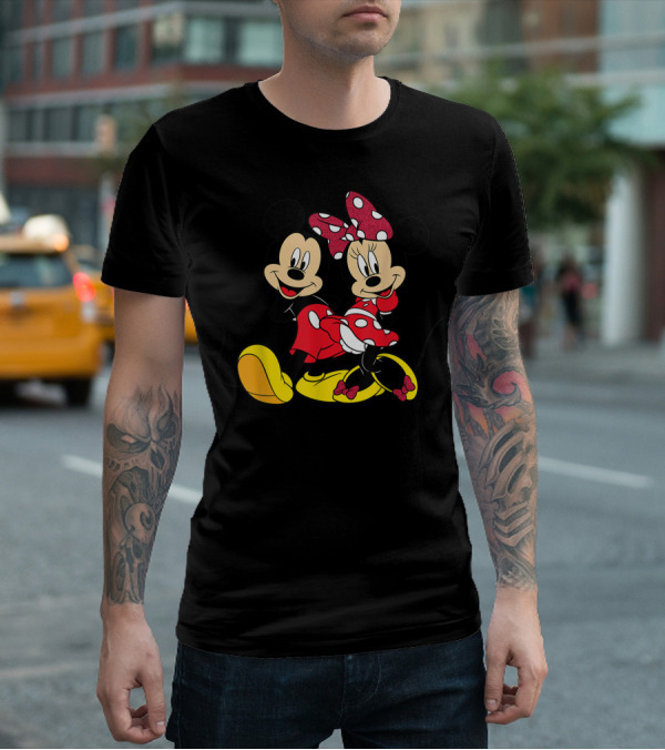 Mickey And Minnie Mouse Classic Cartoon Characters T-Shirt