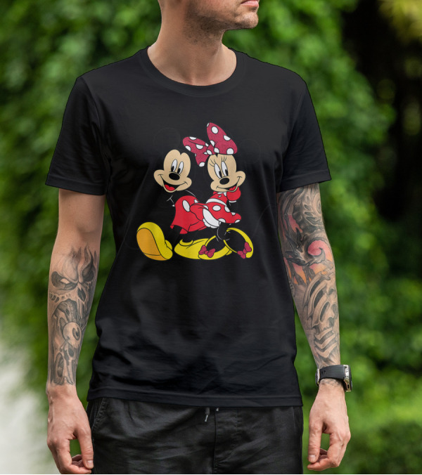 Mickey And Minnie Mouse Classic Cartoon Characters T-Shirt