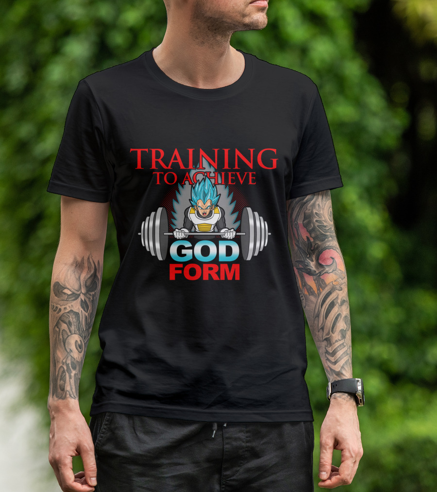 Training To Achieve God Form Weightlifting Warrior T-Shirt