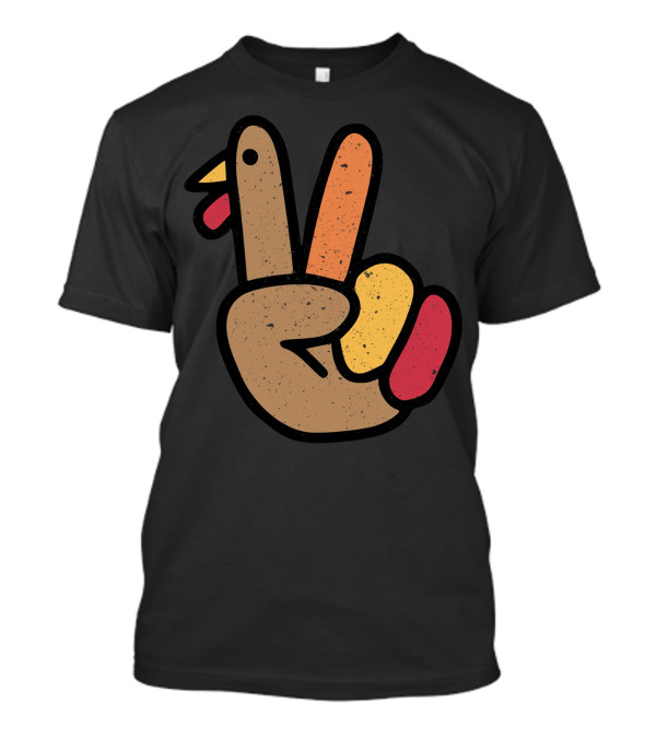 Peace Turkey Hand Cool Thanksgiving T-Shirt