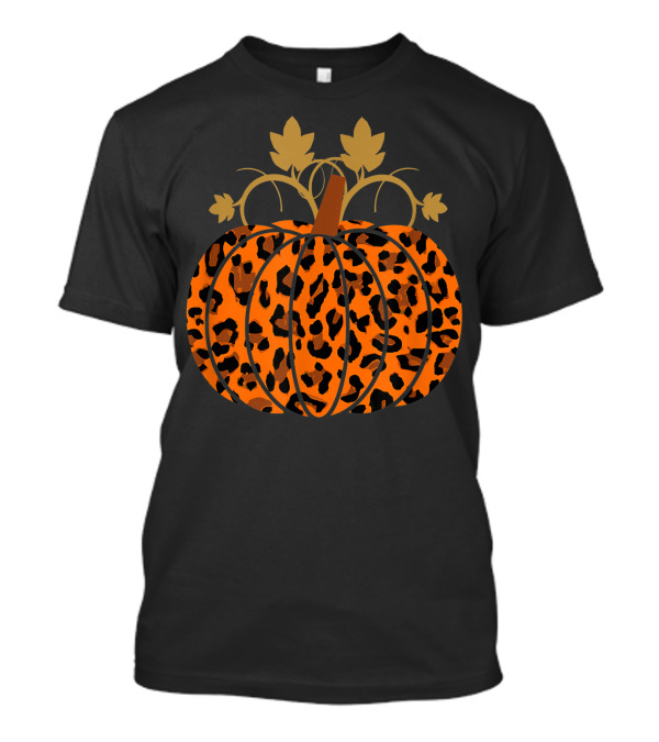 Pumpkin Leopard Halloween Fall Autumn T-Shirt