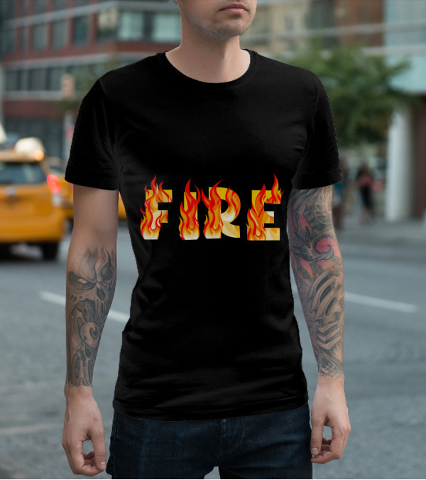 FIRE Couple DIY Flame Letters T-Shirt