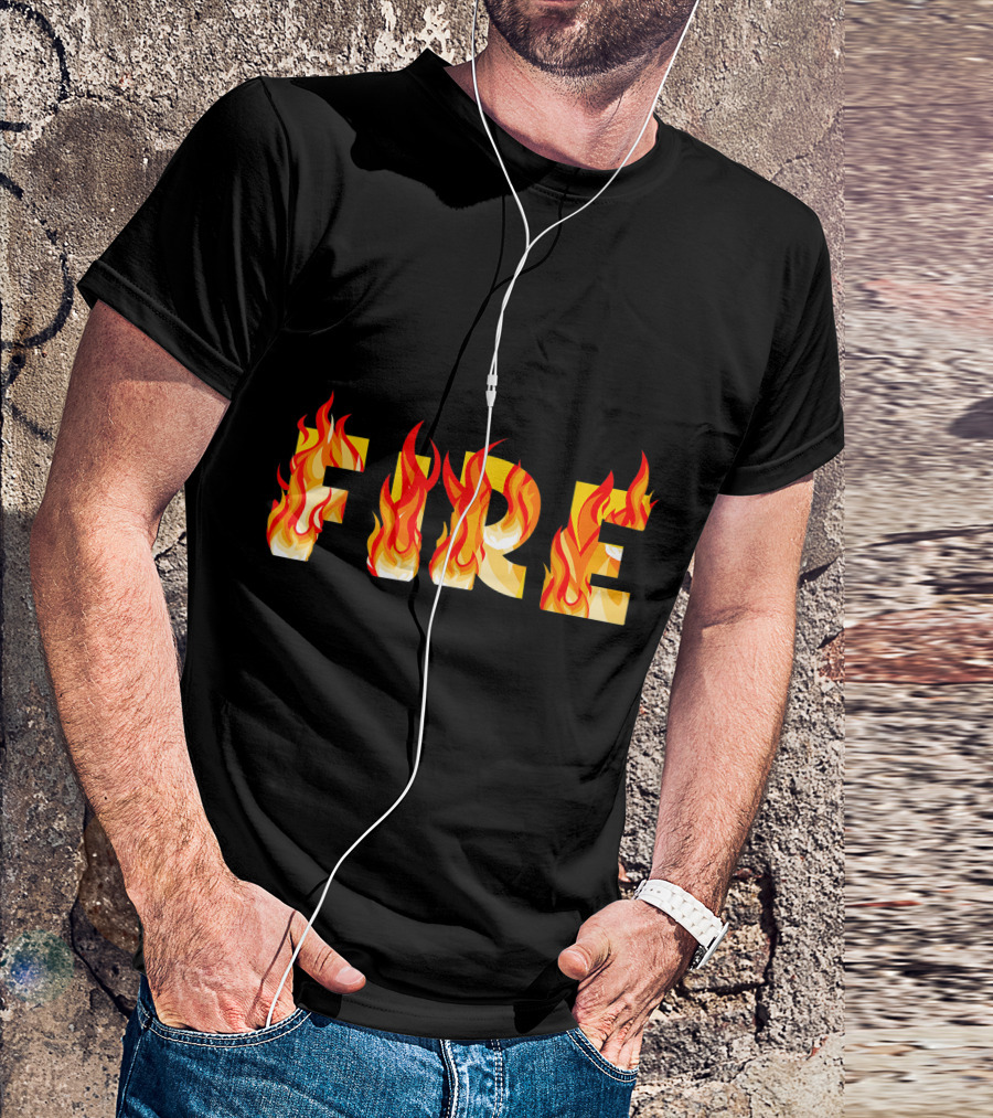 FIRE Couple DIY Flame Letters T-Shirt