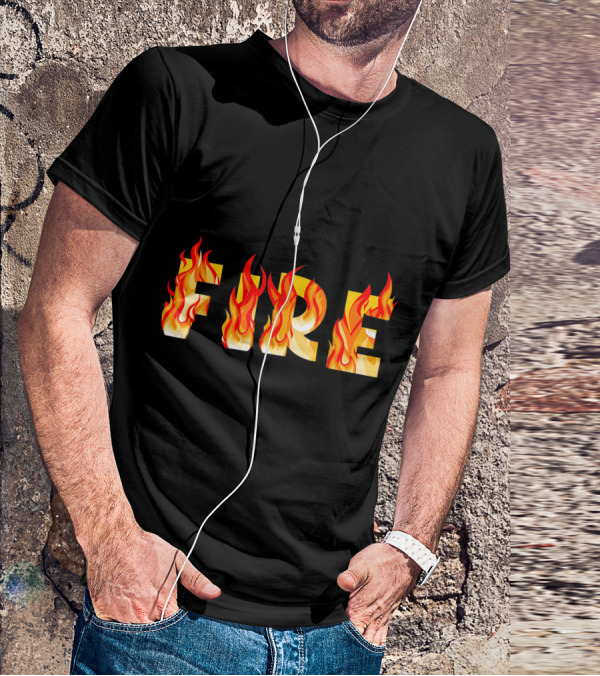 FIRE Couple DIY Flame Letters T-Shirt