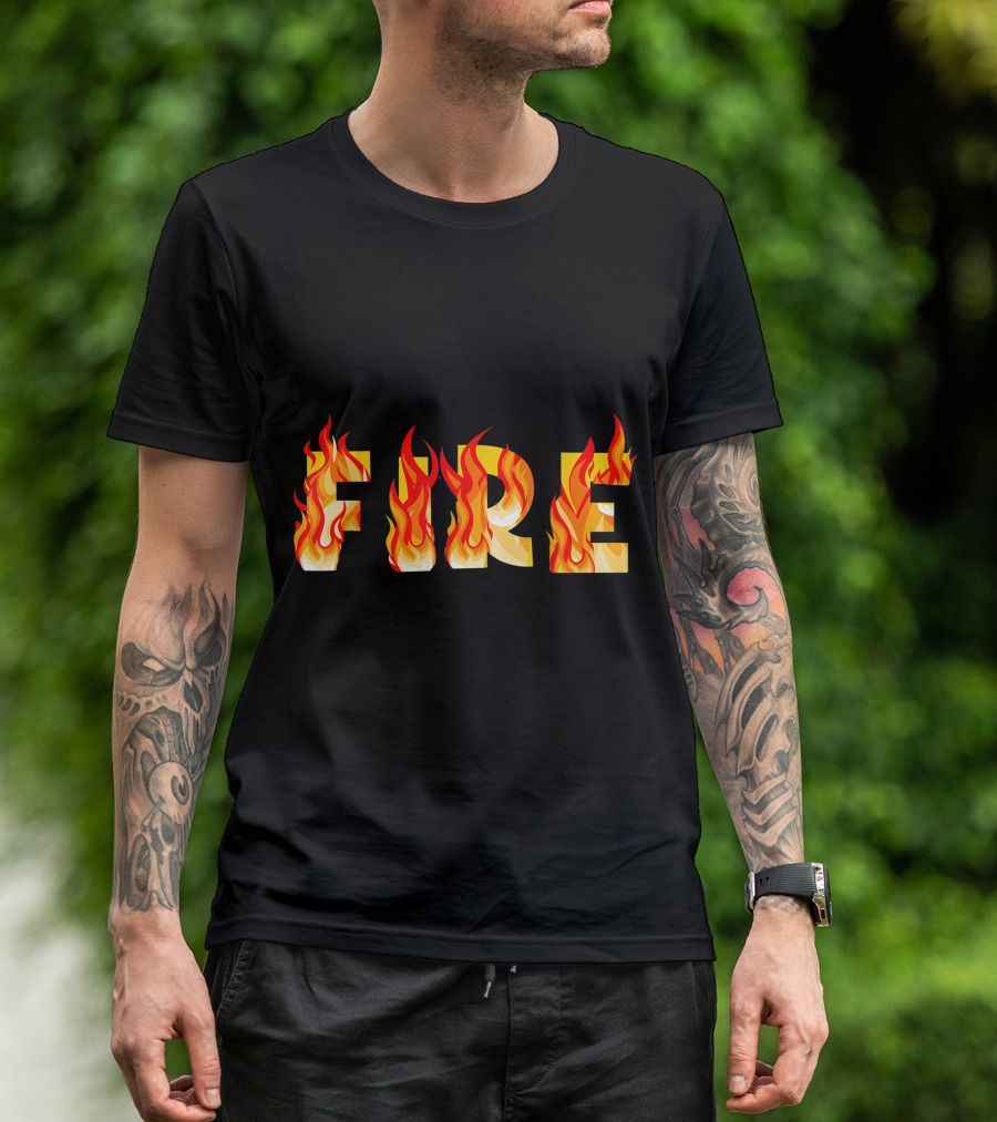 FIRE Couple DIY Flame Letters T-Shirt