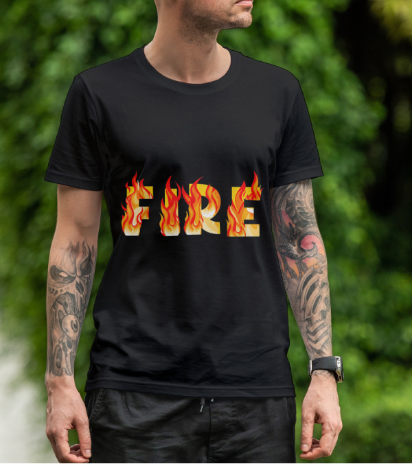FIRE Couple DIY Flame Letters T-Shirt