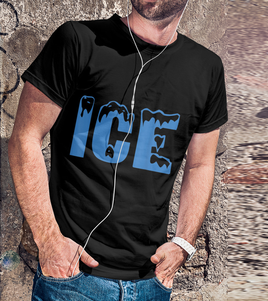 Fire And Ice Frozen Lettering T-Shirt