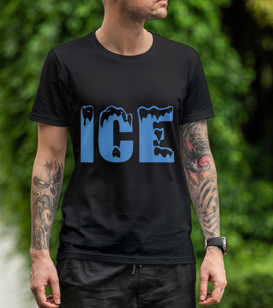 Fire And Ice Frozen Lettering T-Shirt
