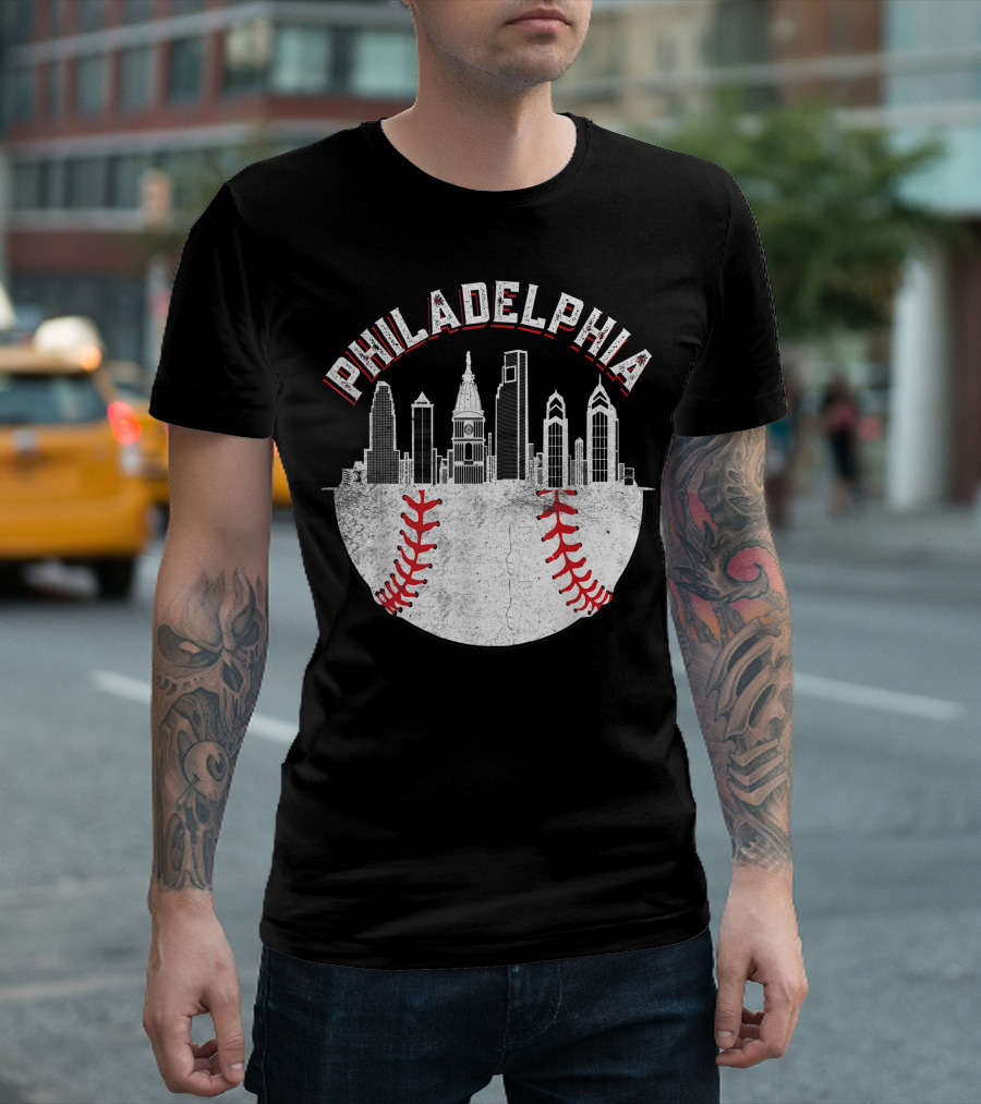 Philadelphia Skyline Baseball T-Shirt