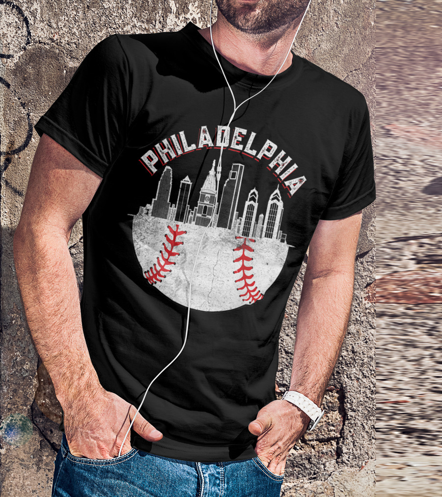 Philadelphia Skyline Baseball T-Shirt