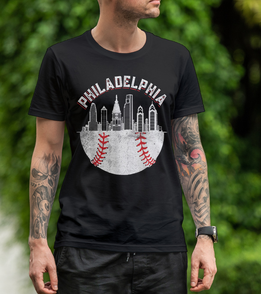 Philadelphia Skyline Baseball T-Shirt