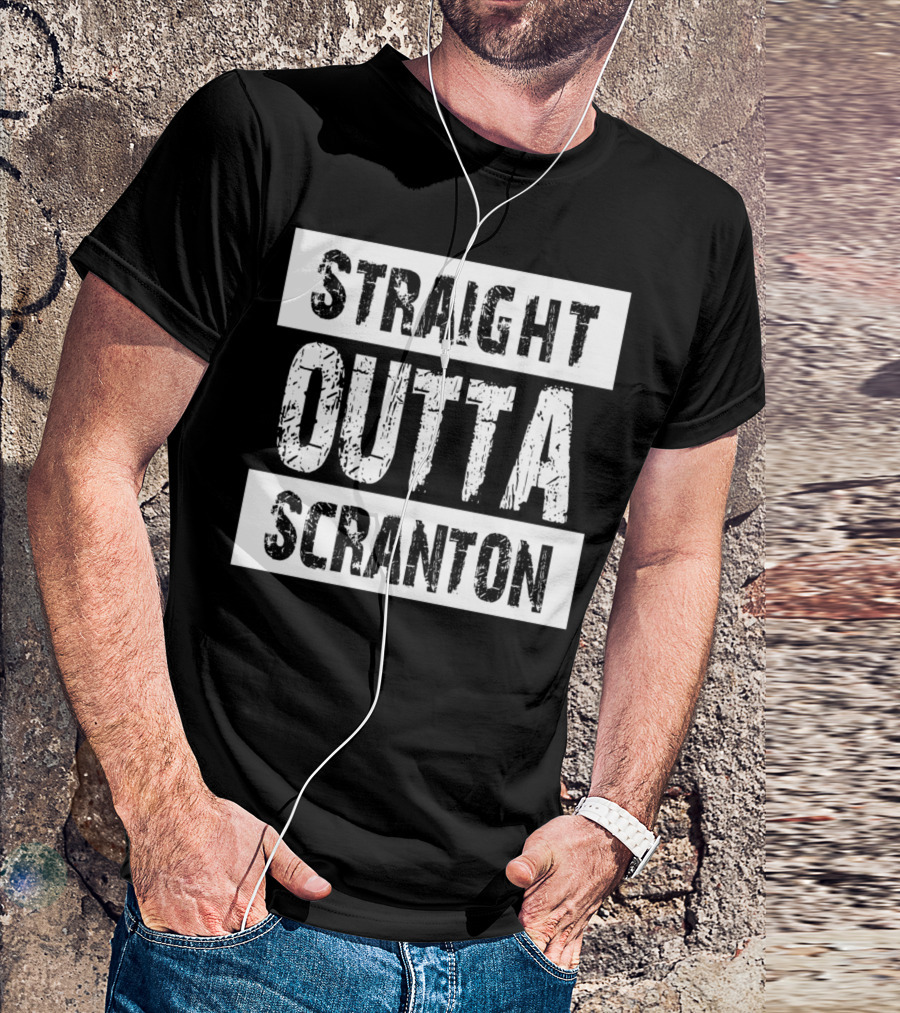 Straight Outta Scranton The Office Inspired Text T-Shirt