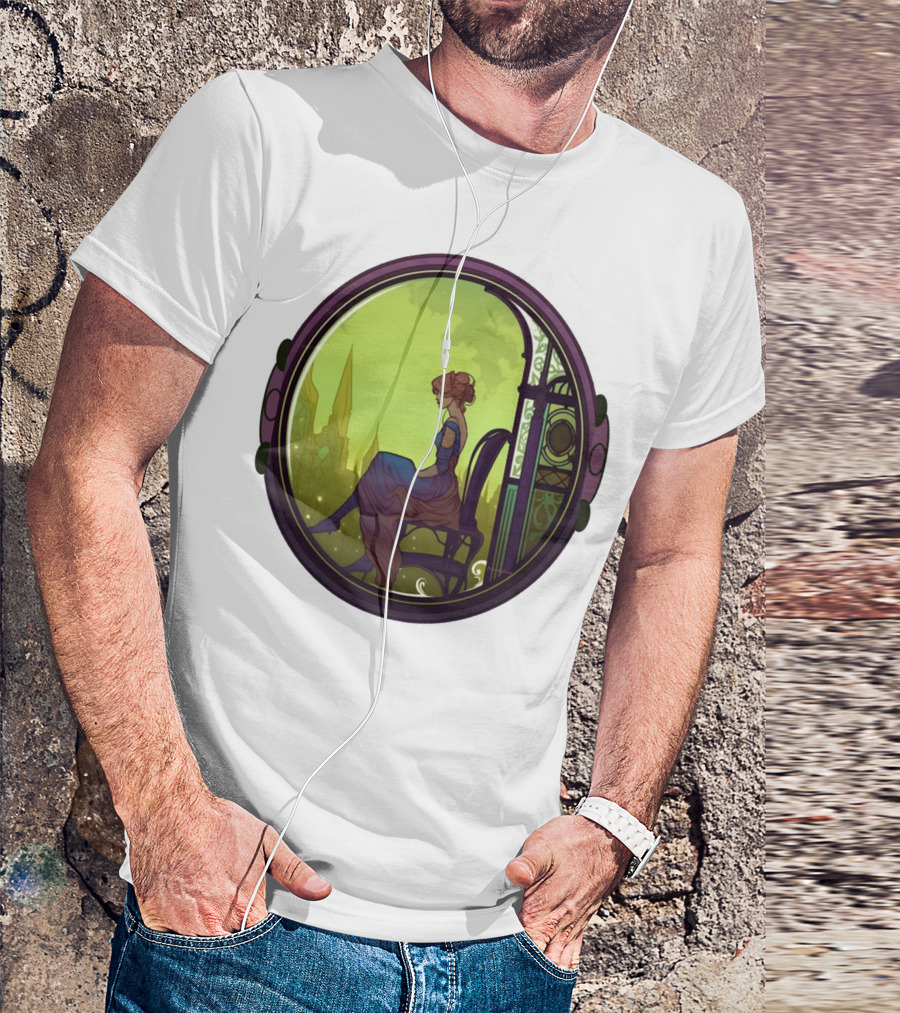 Thoughtful Rest In Tranquil Art Nouveau Serenity T-Shirt