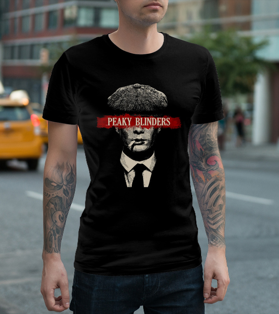 Peaky Blinders Smoking Man with Newsboy Cap T-Shirt