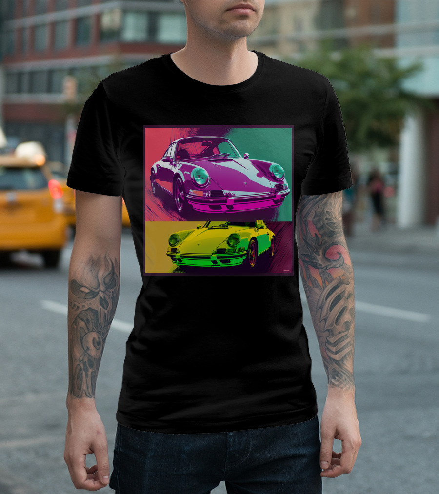 Porsche 911 Pop Art Style Retro Colorful T-Shirt
