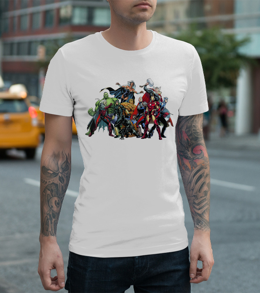 Avengers Marvel Heroes Cartoon Characters Collection T-Shirt