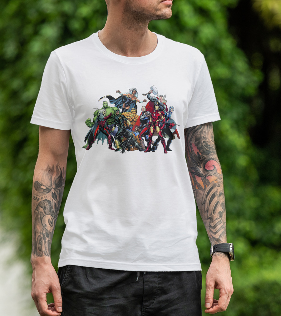 Avengers Marvel Heroes Cartoon Characters Collection T-Shirt