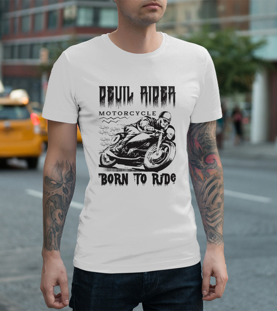 Devil Rider Motorcycle Born to Ride T-Shirt