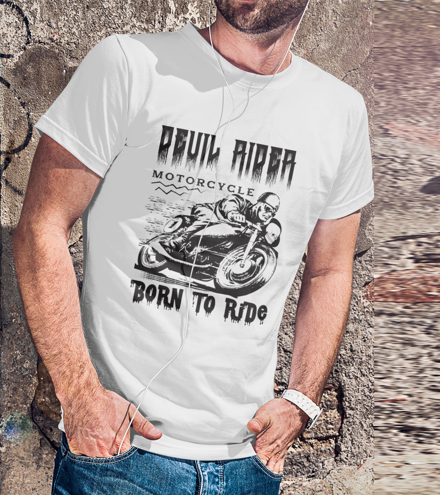 Devil Rider Motorcycle Born To Ride T-Shirt