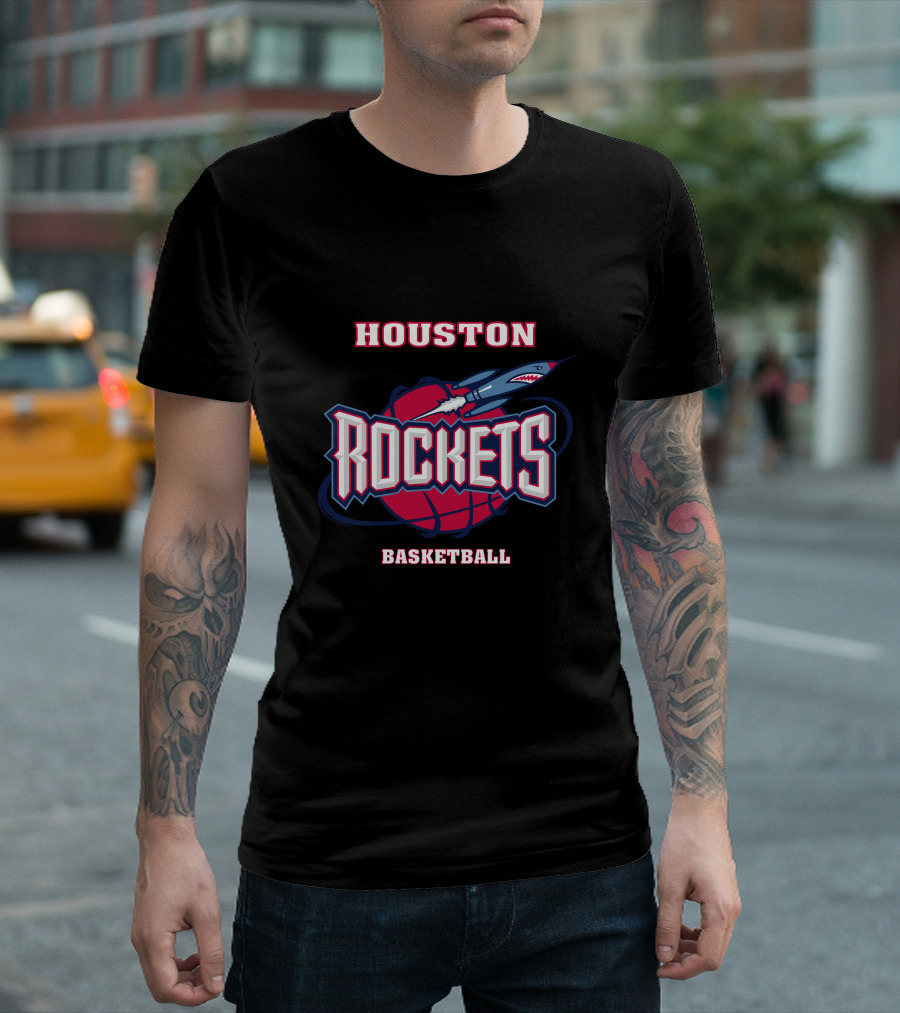 Houston Rockets Basketball Shark Rocket T-Shirt
