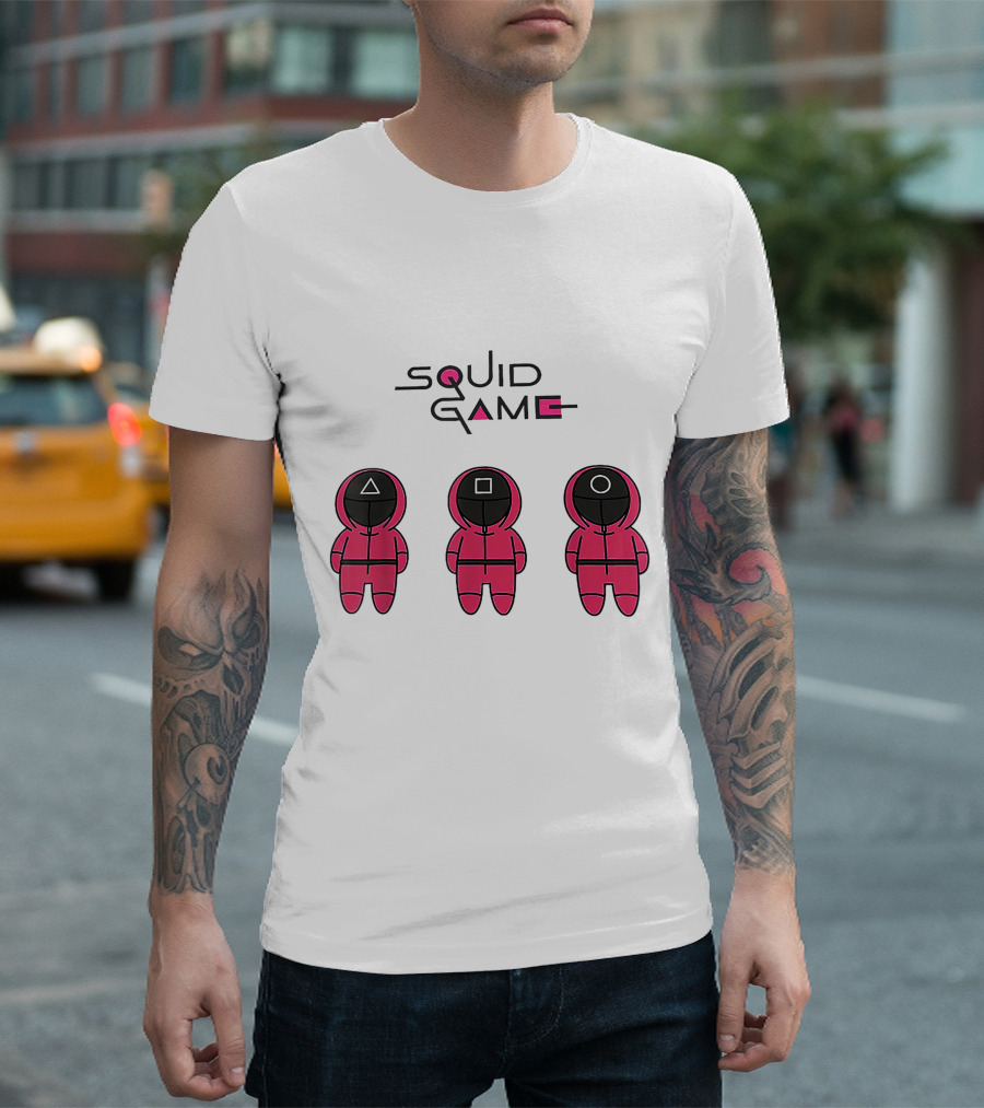 Chibi Squid Game Korean Drama Horror Movie Characters T-Shirt