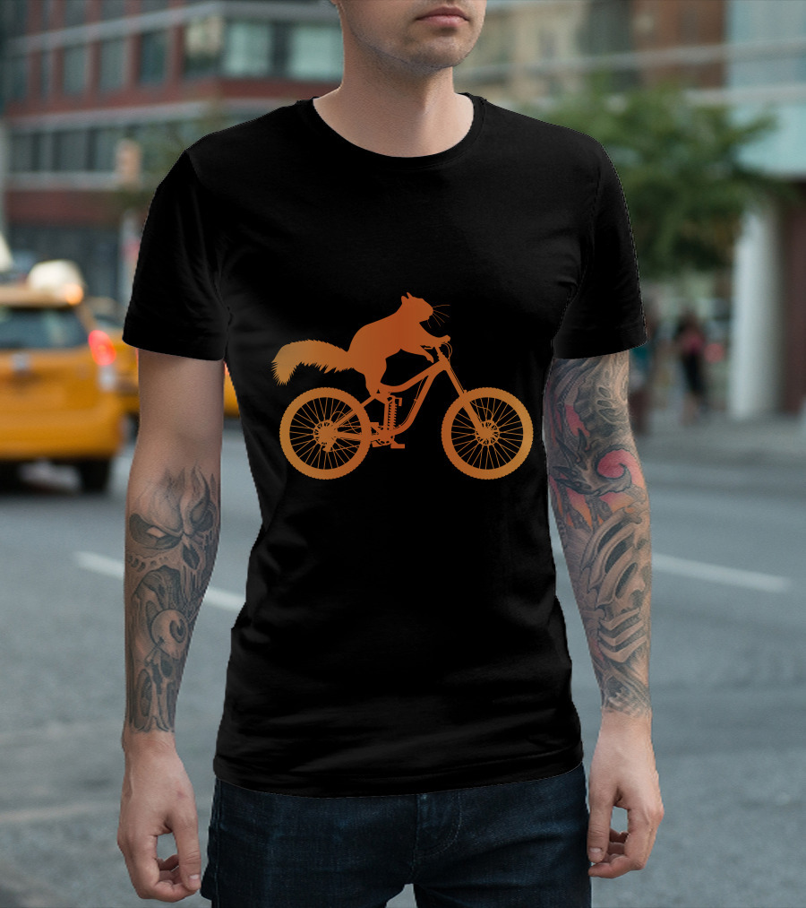 Cycling Squirrel Adventure on Mountain Bike T-Shirt