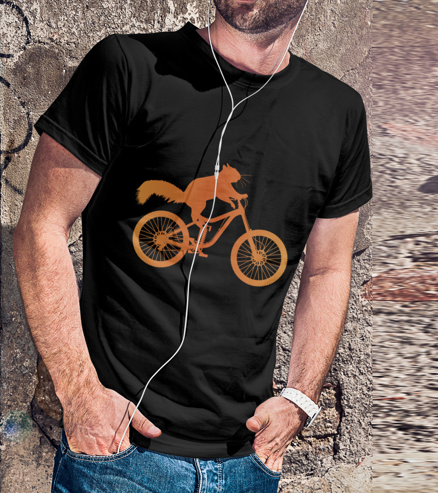 Cycling Squirrel Adventure On Mountain Bike T-Shirt