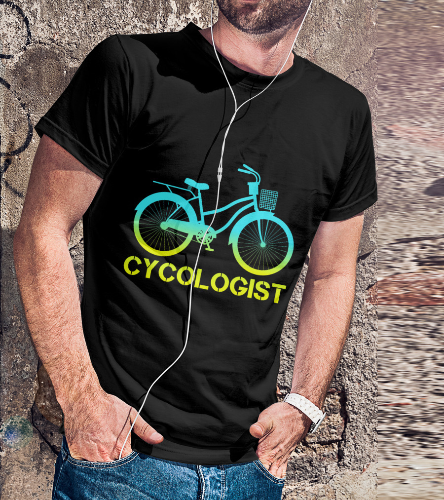 CYCOLOGIST Bicycle With Gradient Colors T-Shirt