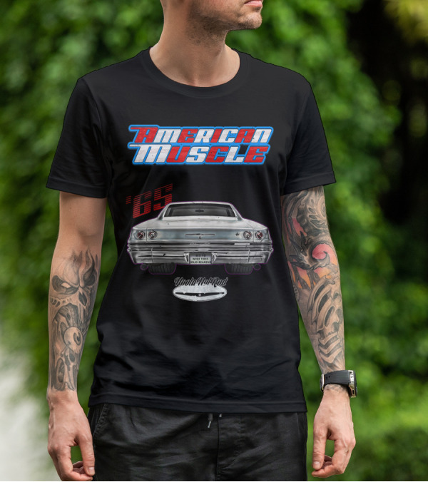 American Muscle '65 Big V8 Wide Tires Solid Rearend Uoola Ha Raa Hot Rod T-Shirt