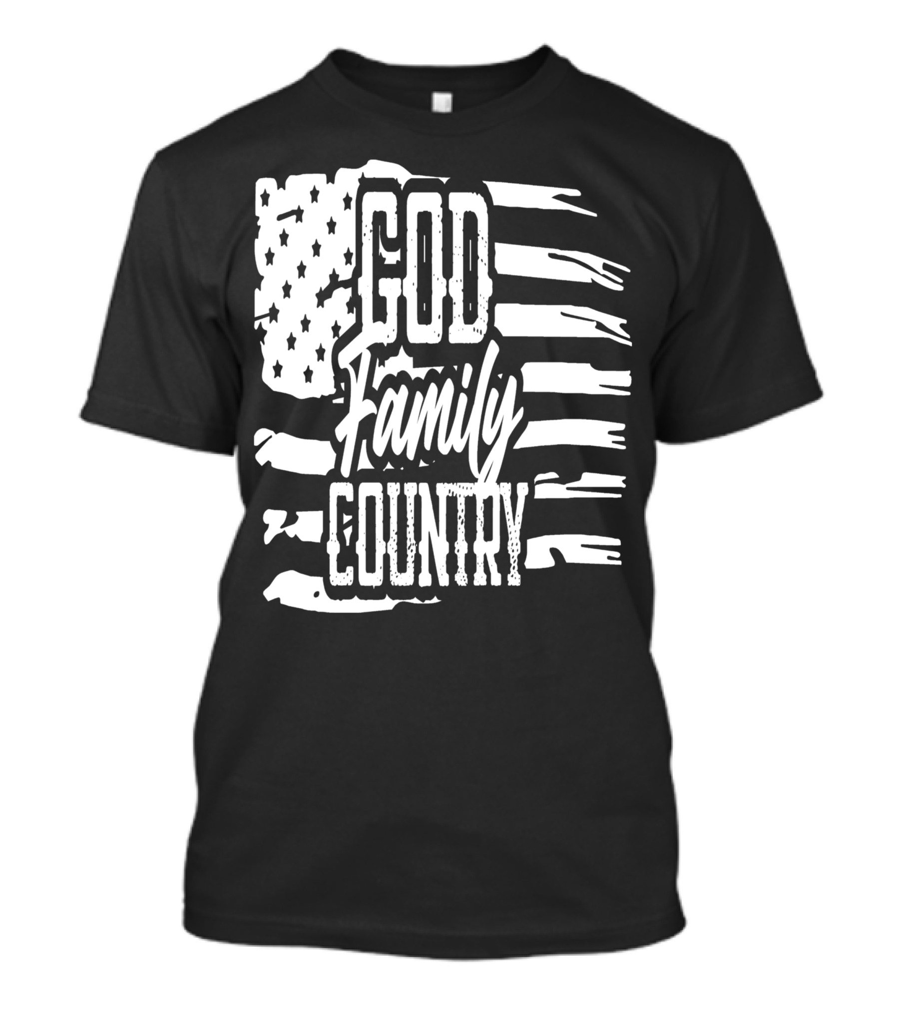 American Flag God Family Country Patriot Party Decor USA T-Shirt