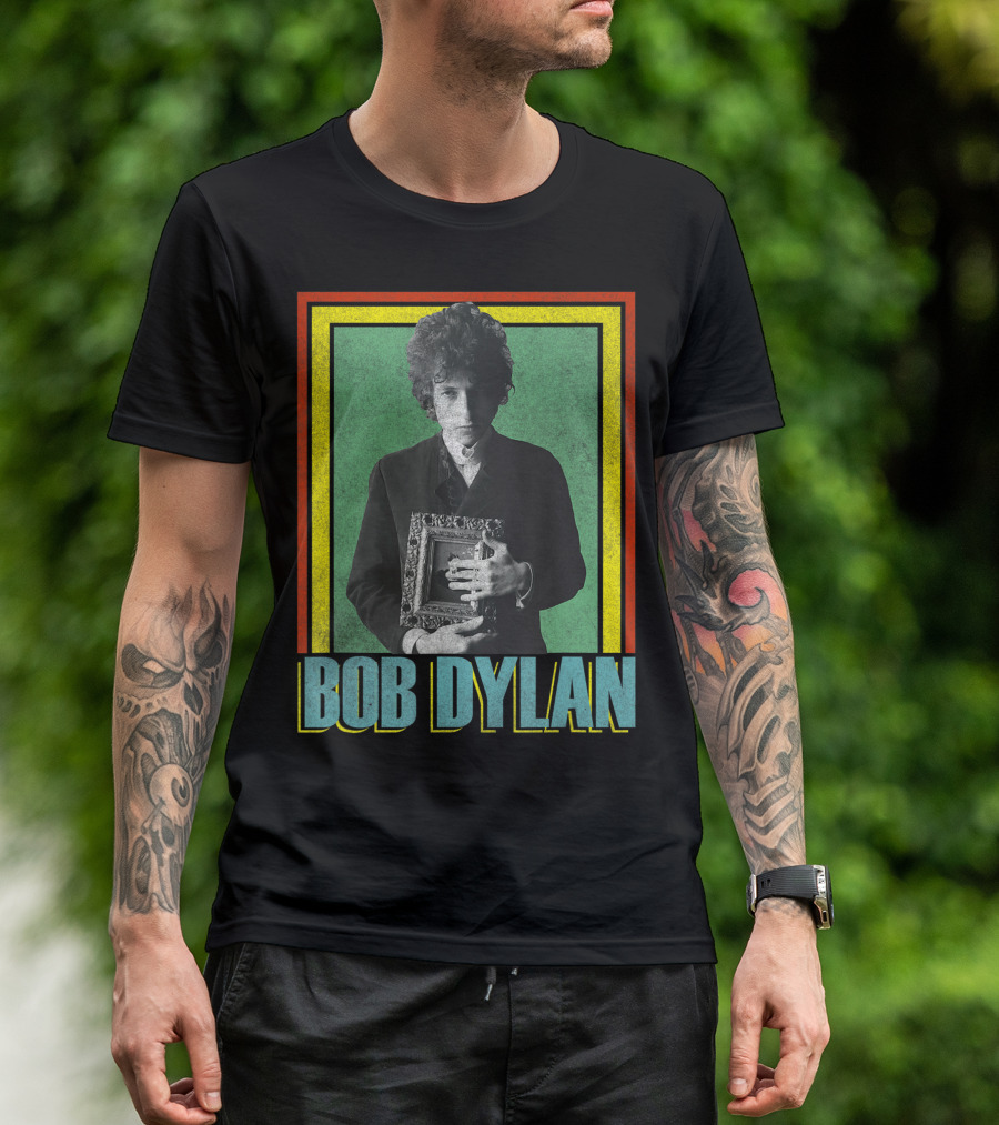 Bob Dylan Holding Framed Picture T-Shirt