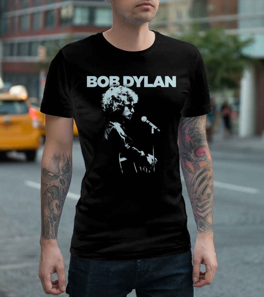 Bob Dylan Profile Microphone T-Shirt