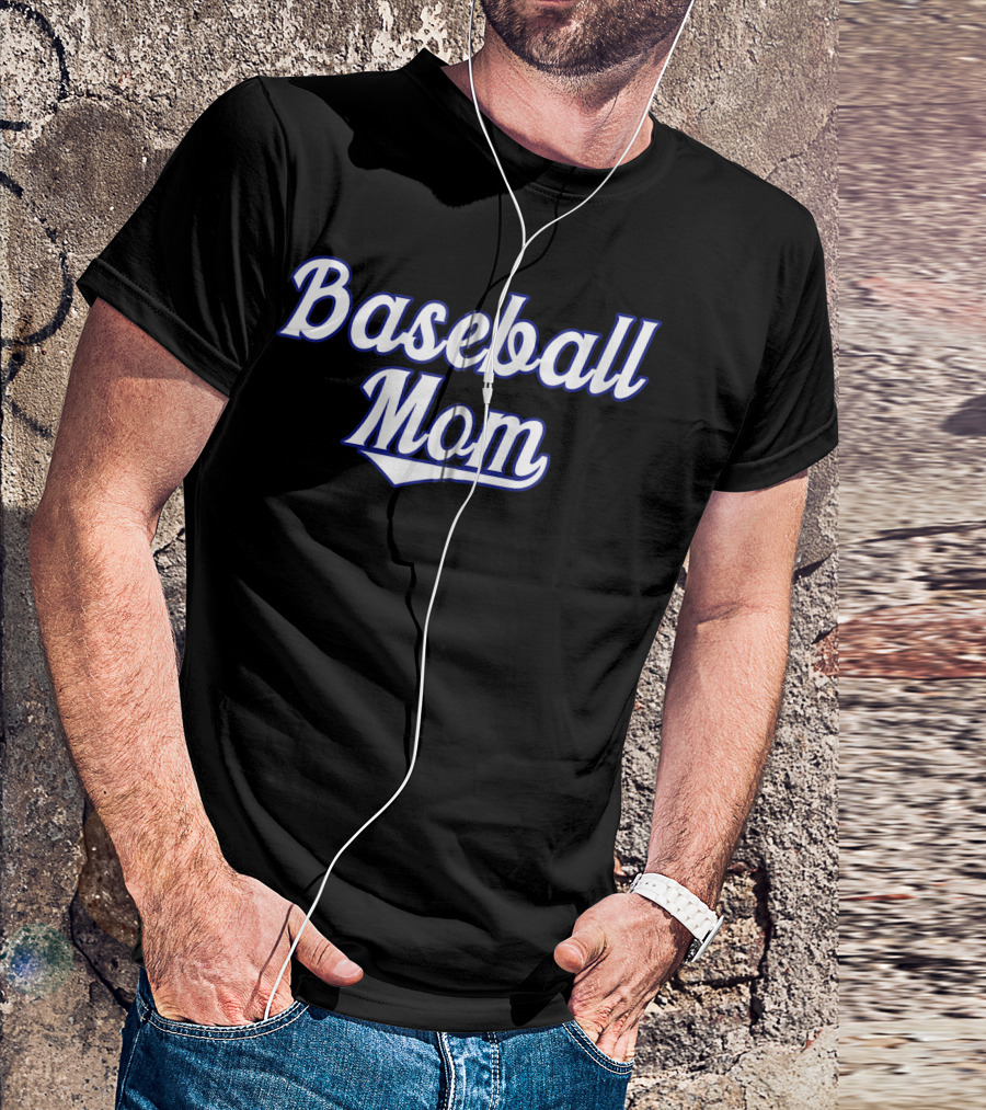 Classic Baseball Mom Swooping Text T-Shirt