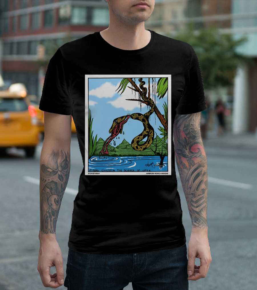 Born Civilized The Science Of Life Dont Give Up Frog Snake Reptile T-Shirt