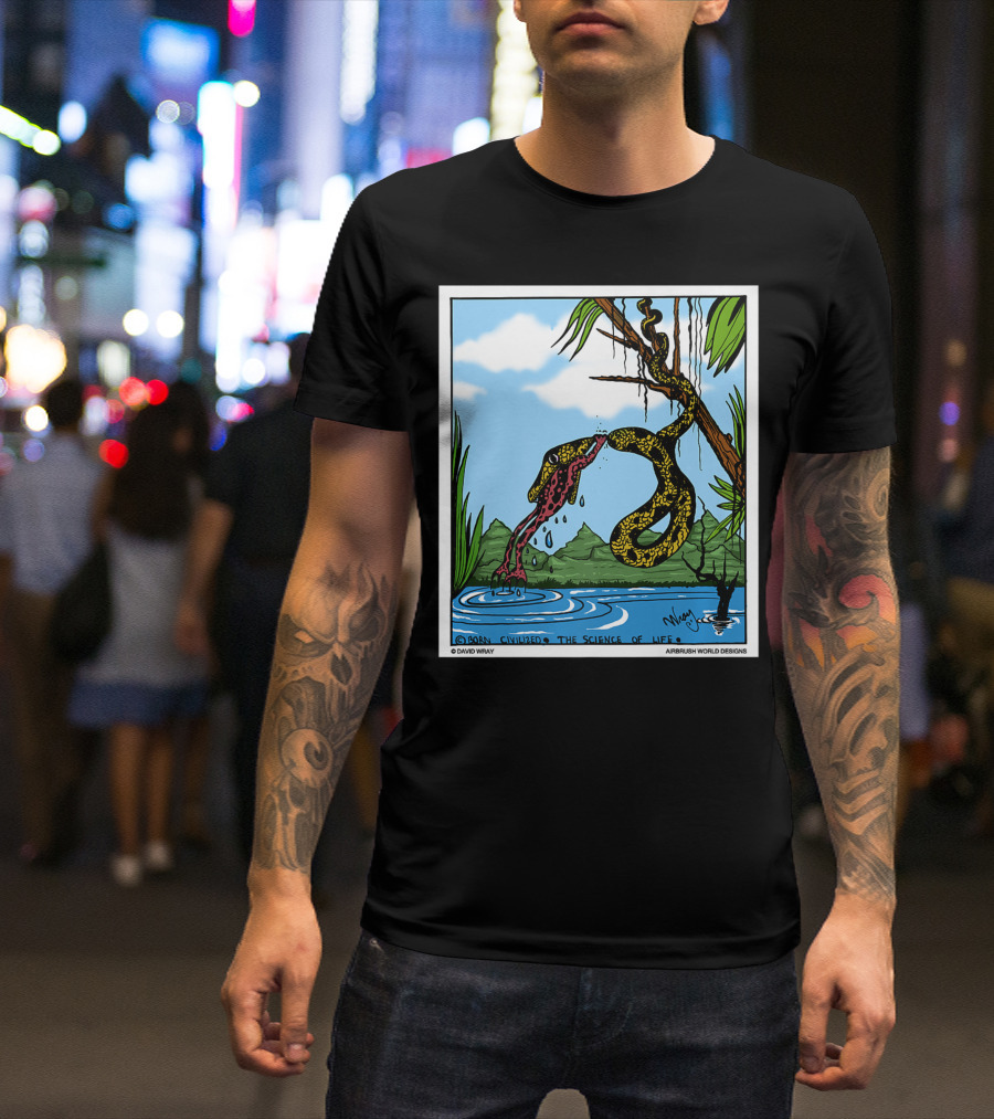 Born Civilized The Science Of Life Dont Give Up Frog Snake Reptile T-Shirt