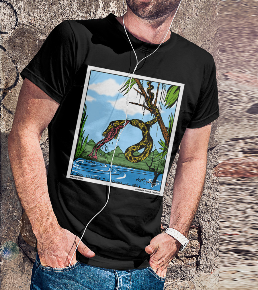 Born Civilized The Science Of Life Dont Give Up Frog Snake Reptile T-Shirt