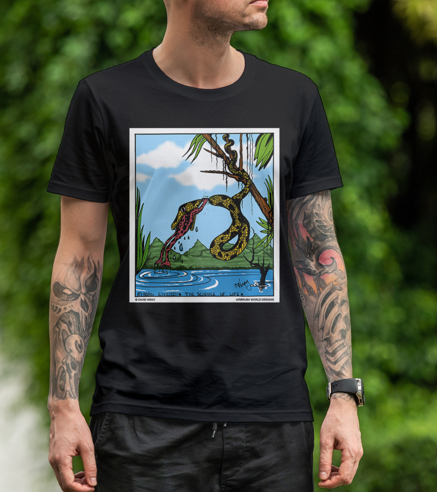 Born Civilized The Science Of Life Dont Give Up Frog Snake Reptile T-Shirt