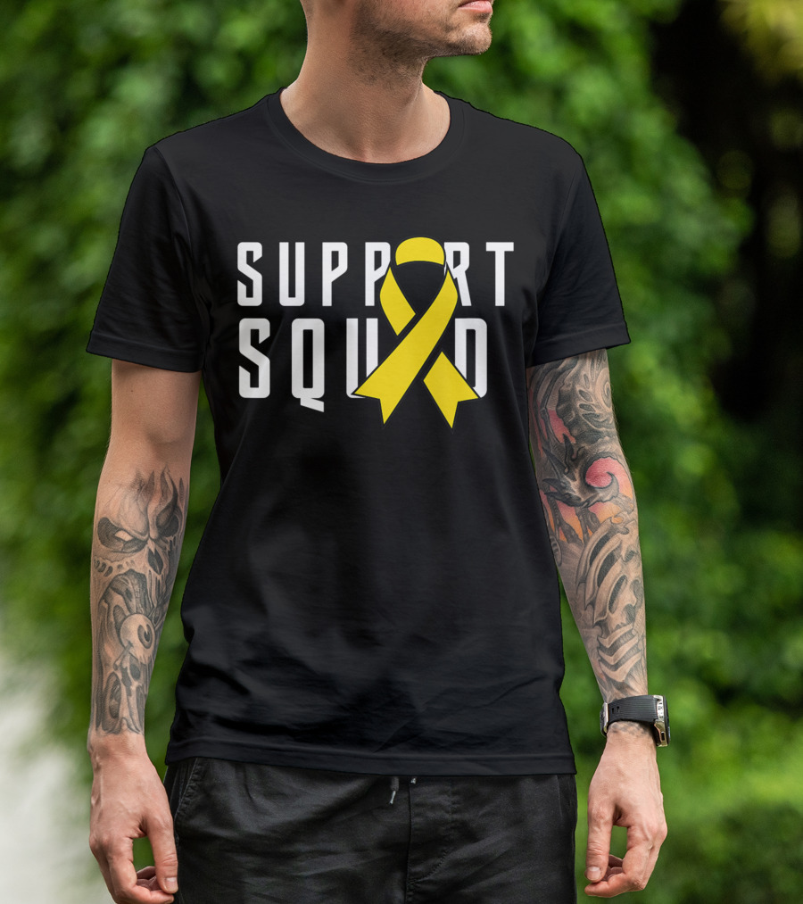 Support Squad Yellow Ribbon Endometriosis Awareness T-Shirt