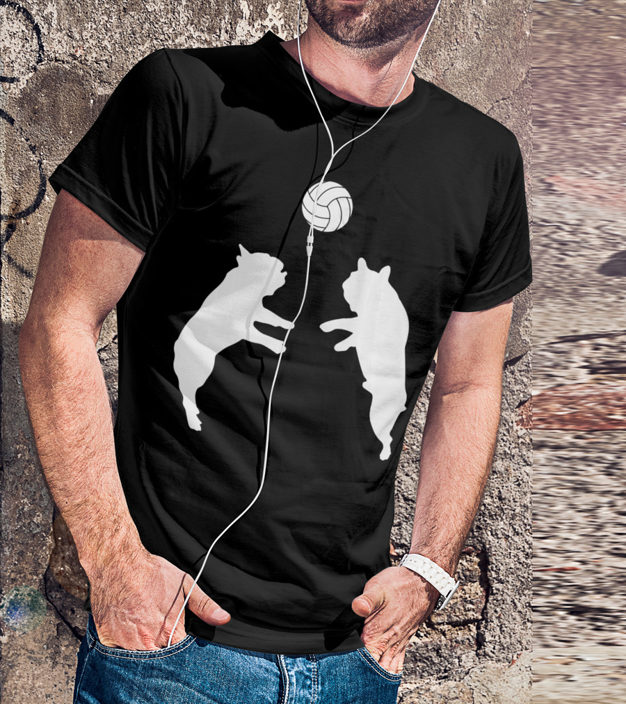 Frenchie Volleyball French Bulldog Playing Ball T-Shirt