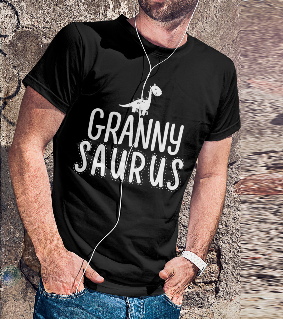 Granny Saurus Dinosaur Playful Cartoon T-Shirt