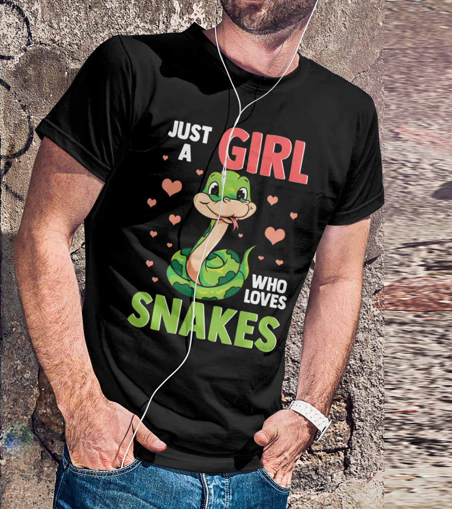 Just A Girl Who Loves Snakes Herpetology Pythons Snake T-Shirt