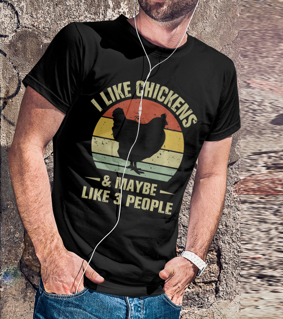 I Like Chickens And Maybe Like 3 People Vintage Chicken T-Shirt