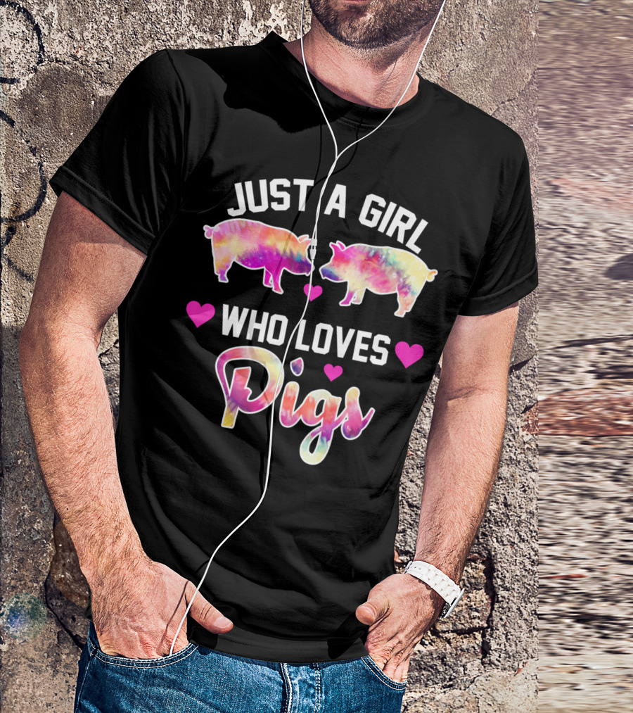Just A Girl Who Loves Pigs Colorful Animal Lover Girl T-Shirt