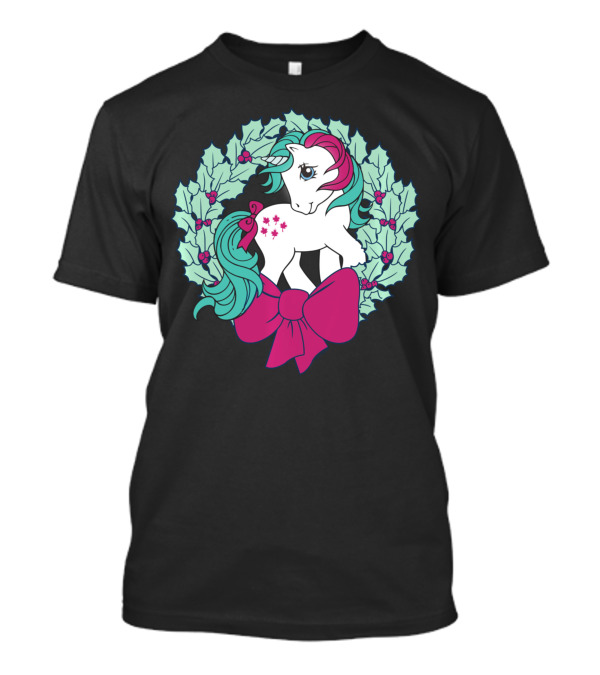 My Little Pony Christmas Holly Wreath With Bow And Pink Mane T-Shirt