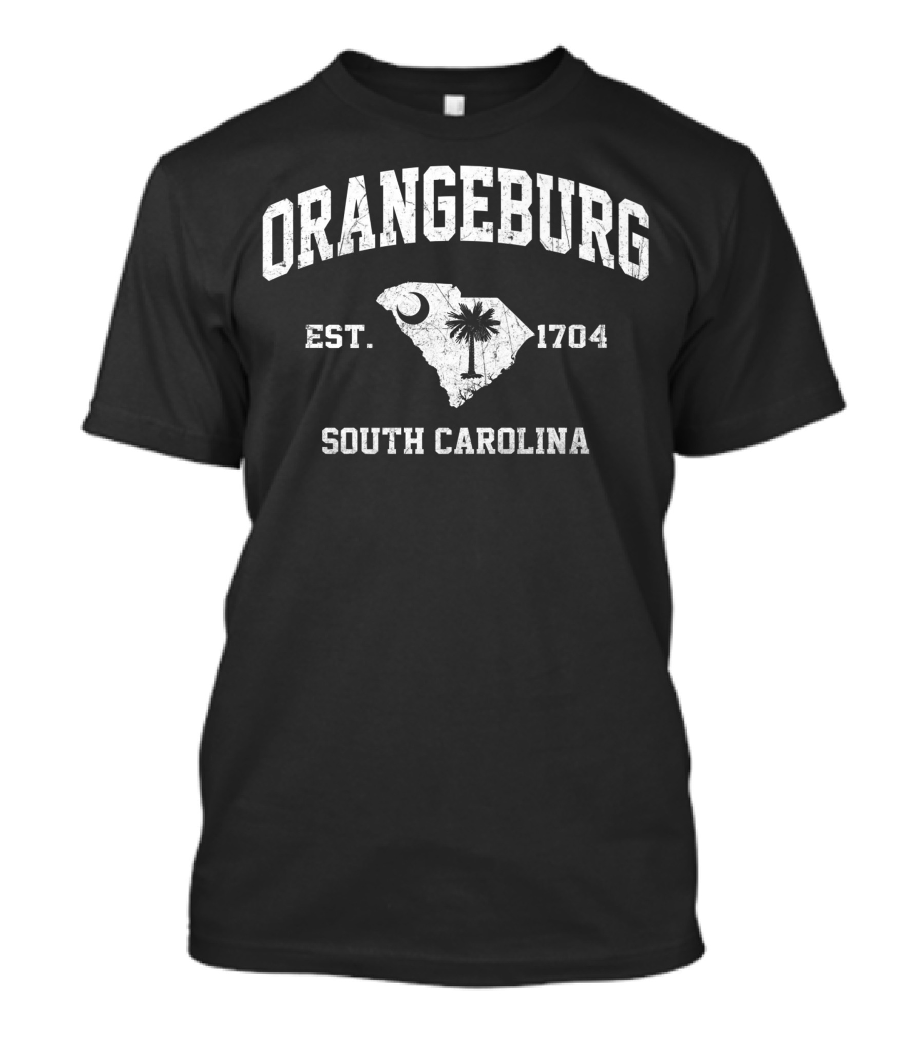 Orangeburg South Carolina Established 1704 Vintage State Athletic Style Map T-Shirt