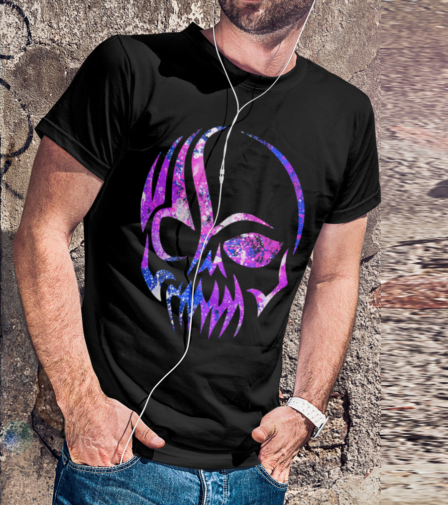 Purple Blue Skull Alien Aesthetic Video Games T-Shirt