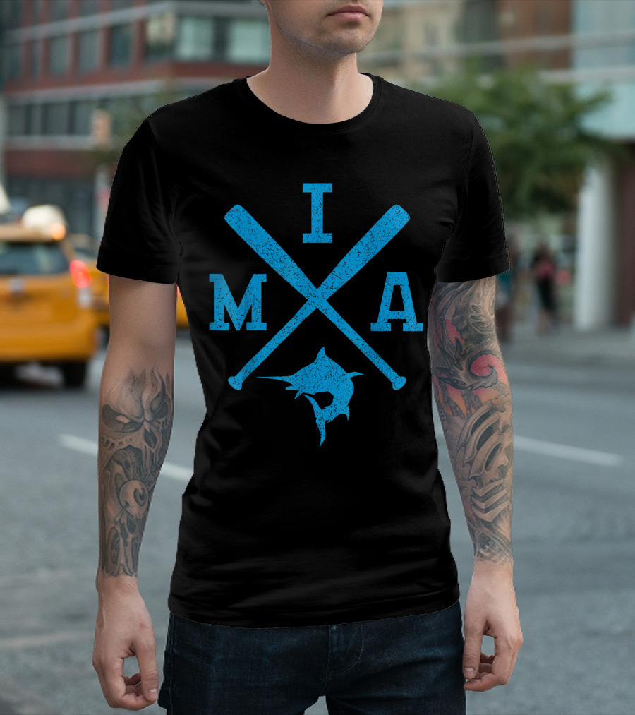 Retro Miami Baseball Bats Vintage Marlin MIA Fan T-Shirt