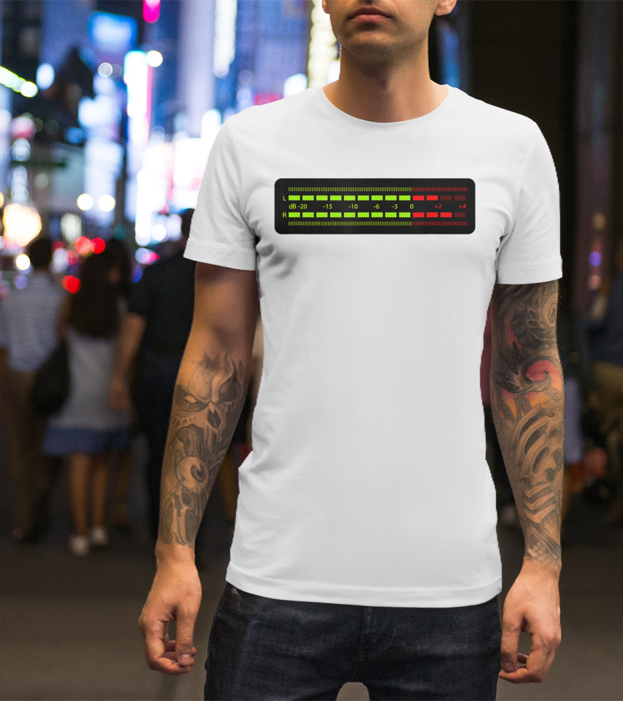 Retro Vu Meter DB Stereo Sound Engineer Music Lover T-Shirt