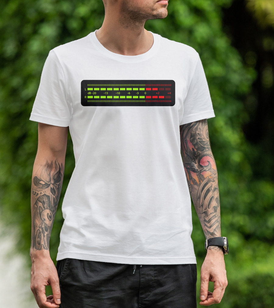 Retro Vu Meter DB Stereo Sound Engineer Music Lover T-Shirt