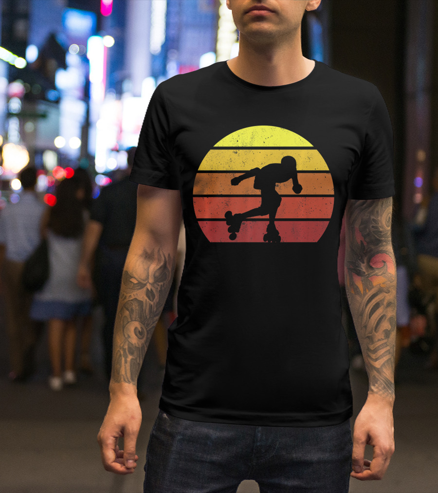 Retro Roller Skating Silhouette 70s 80s T-Shirt